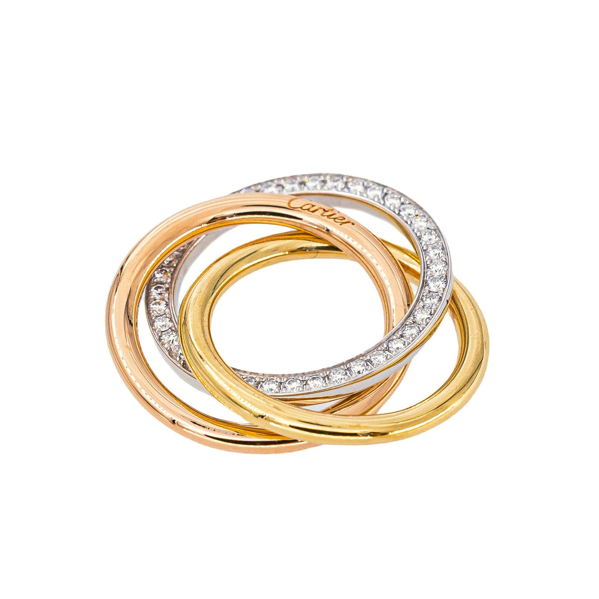 Cartier Trinity Yellow Gold Diamond Cord Bracelet