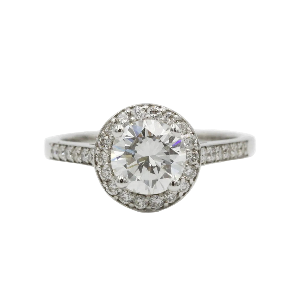 White Gold Solitaire Ring with Diamonds