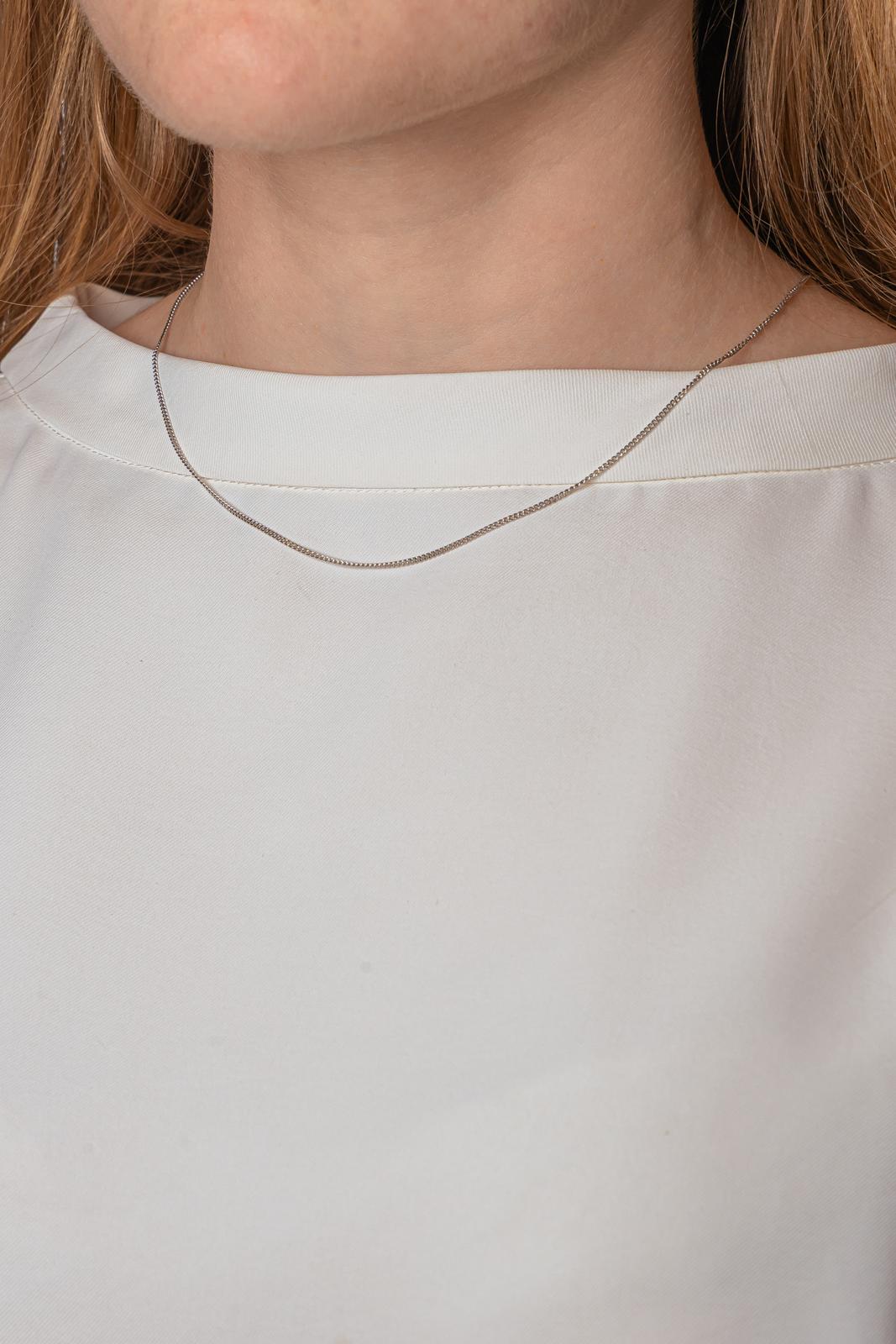 White gold Curb chain necklace