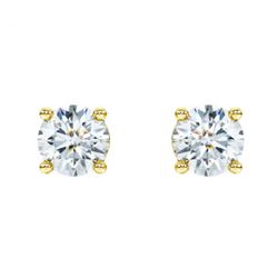 Yellow Gold and Diamond Stud Earrings
