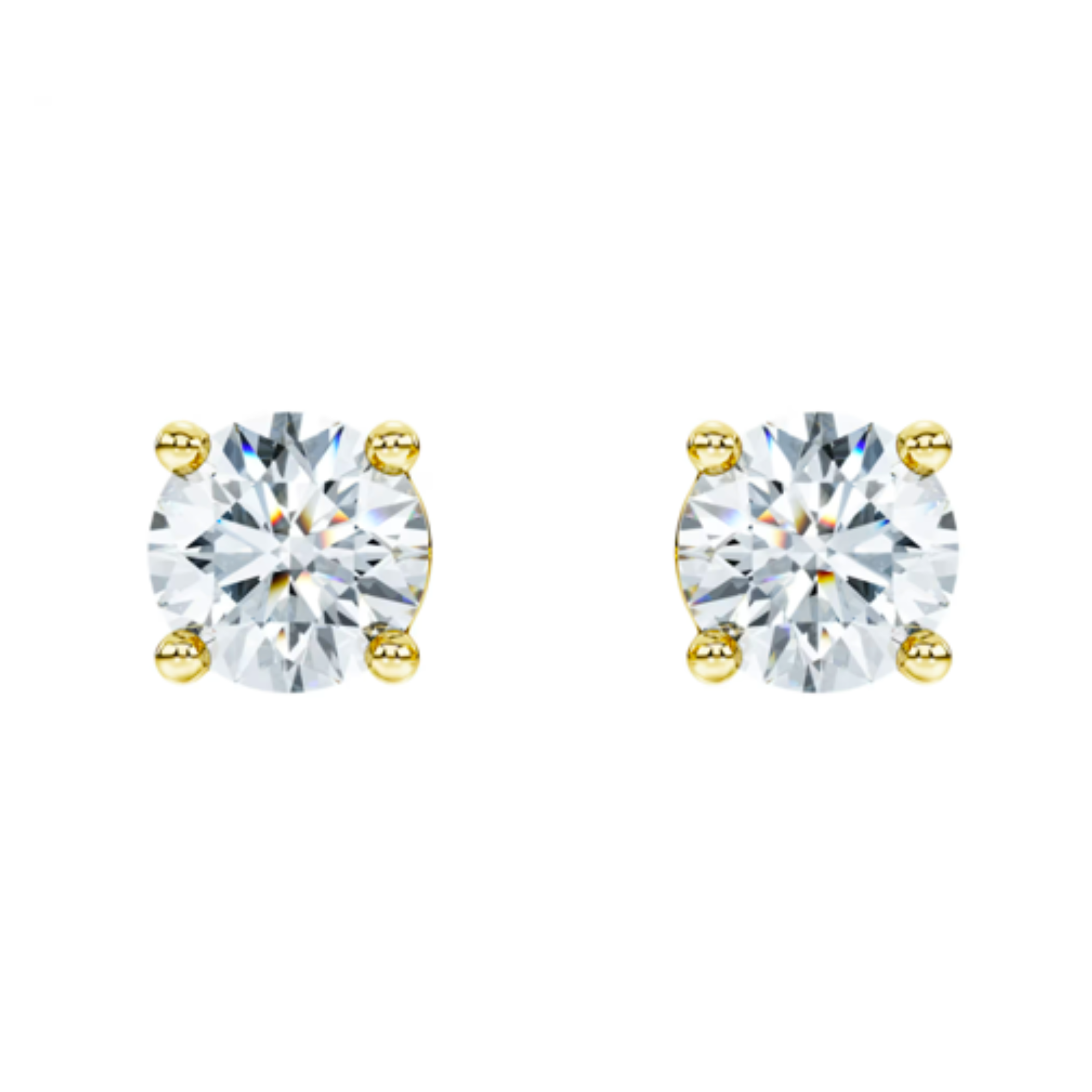 Yellow Gold and Diamond Stud Earrings
