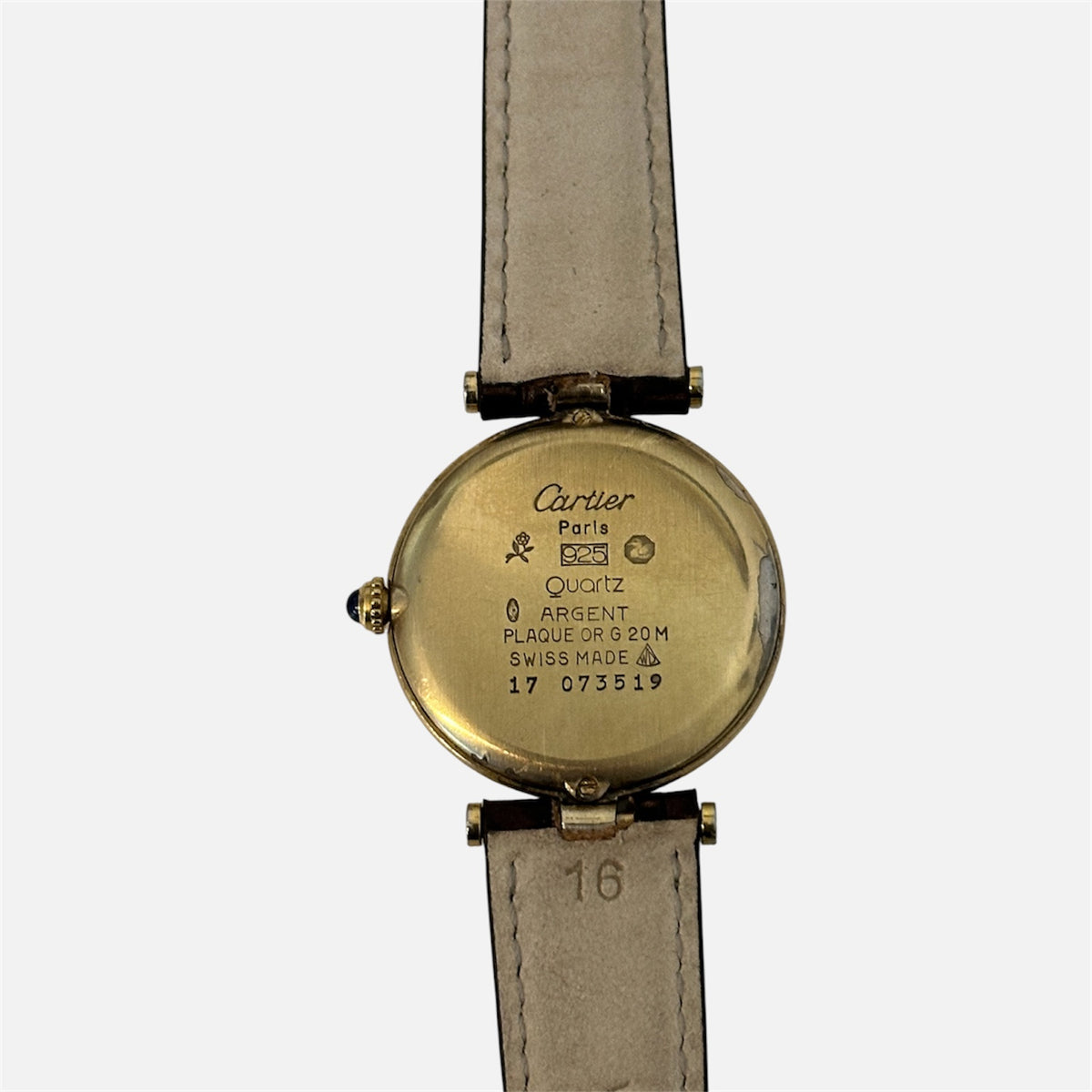 Montre CARTIER Vendôme en vermeil et cuir