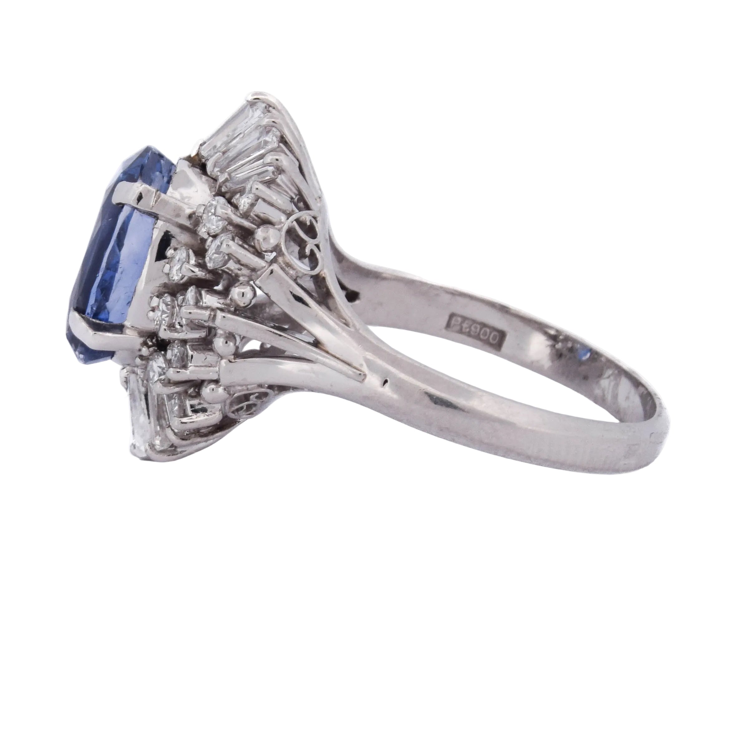Entourage Ring in Platinum, Sapphire, and Diamonds