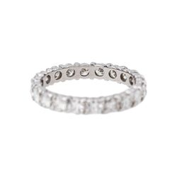 American-Style Wedding Band in White gold with Diamonds