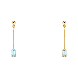 Yellow Gold Drop Earrings with Topaz