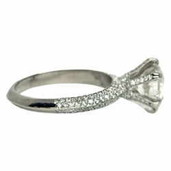 White Gold Solitaire Ring with Diamonds