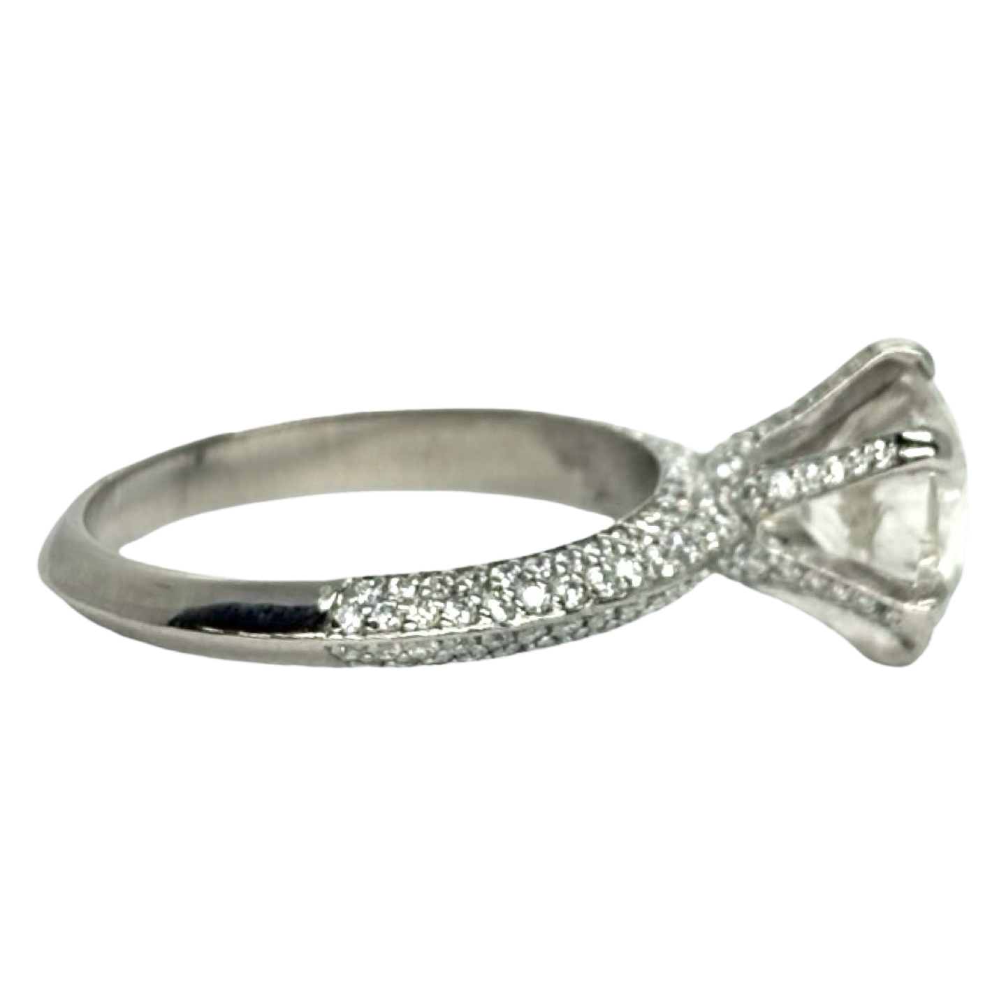 White Gold Solitaire Ring with Diamonds