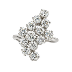 Platinum and Diamond Cocktail Ring
