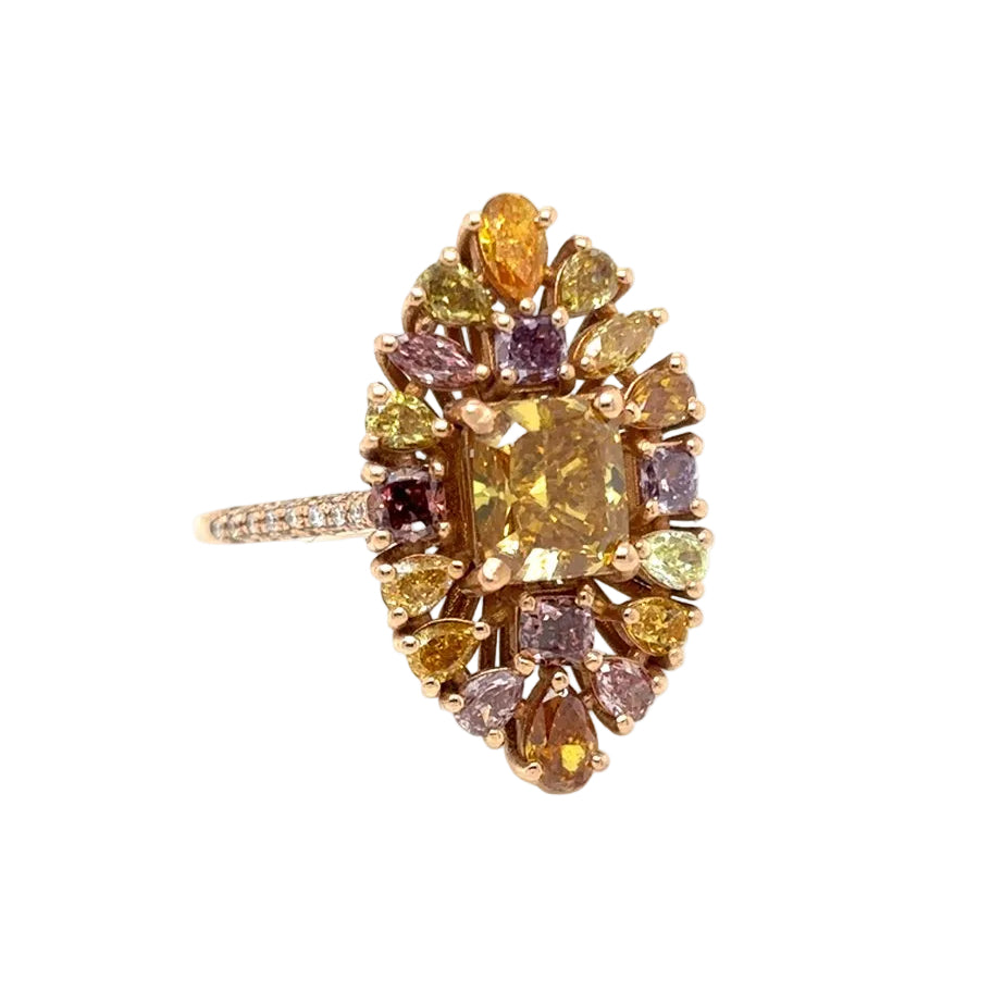 Cocktail Ring in Rose Gold and Diamonds