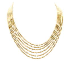 Collier Cartier, "Draperie", 6 rangs, or jaune.