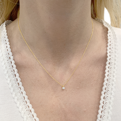 TIFFANY & CO "Tiffany Solitaire" Pendant Necklace in Rose Gold with Diamonds