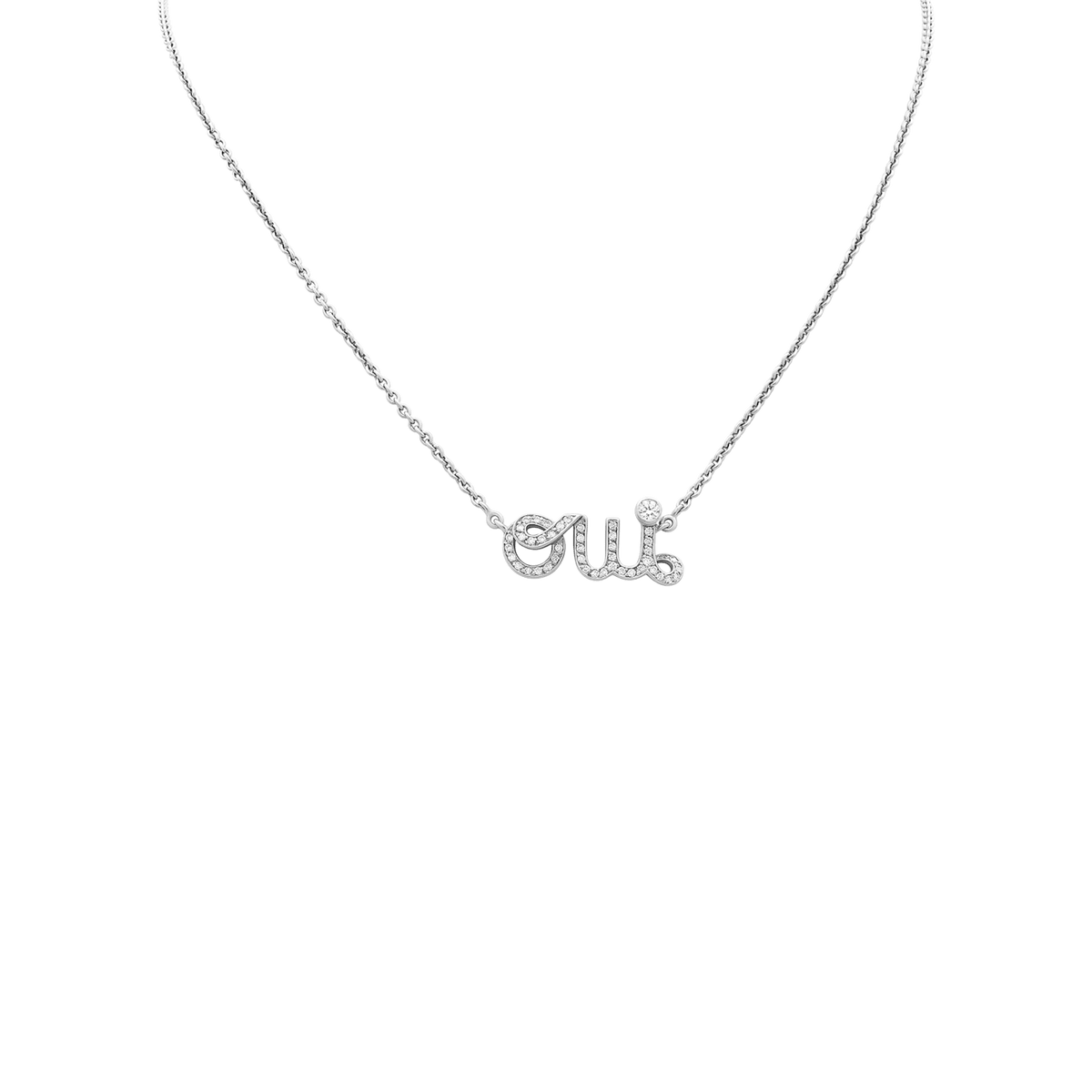 Collier Pendentif DIOR Dioramour en or blanc et diamants