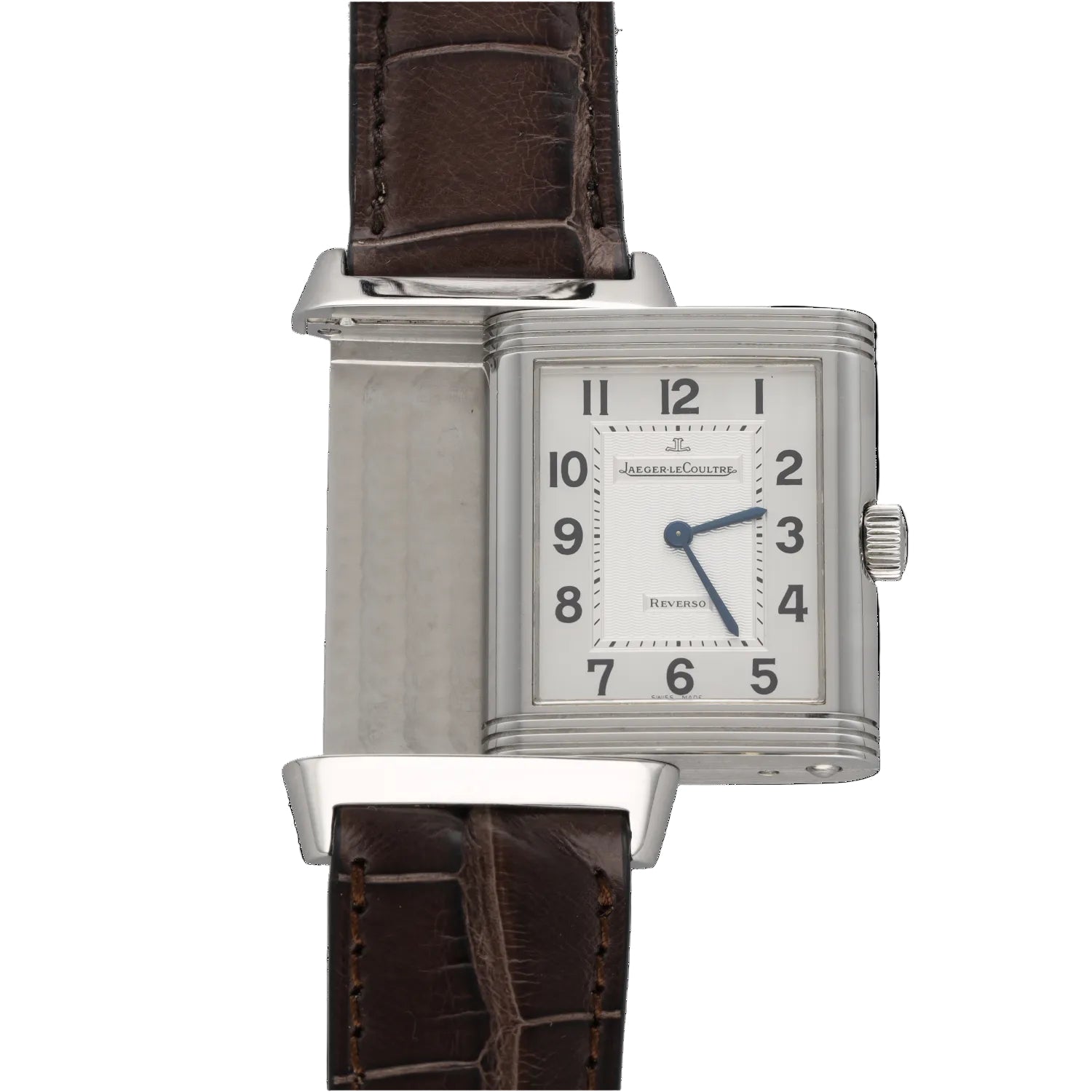 JAEGER-LECOULTRE "Reverso" GM Watch in Steel and Leather
