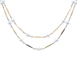 Yellow Gold and Pearl Necklace