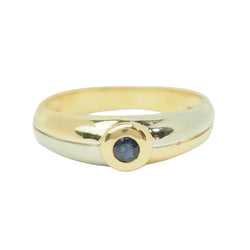 Solitaire Ring in White gold, Yellow gold, and Sapphire