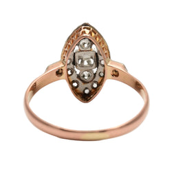 Marquise Ring in Yellow Gold and Diamonds