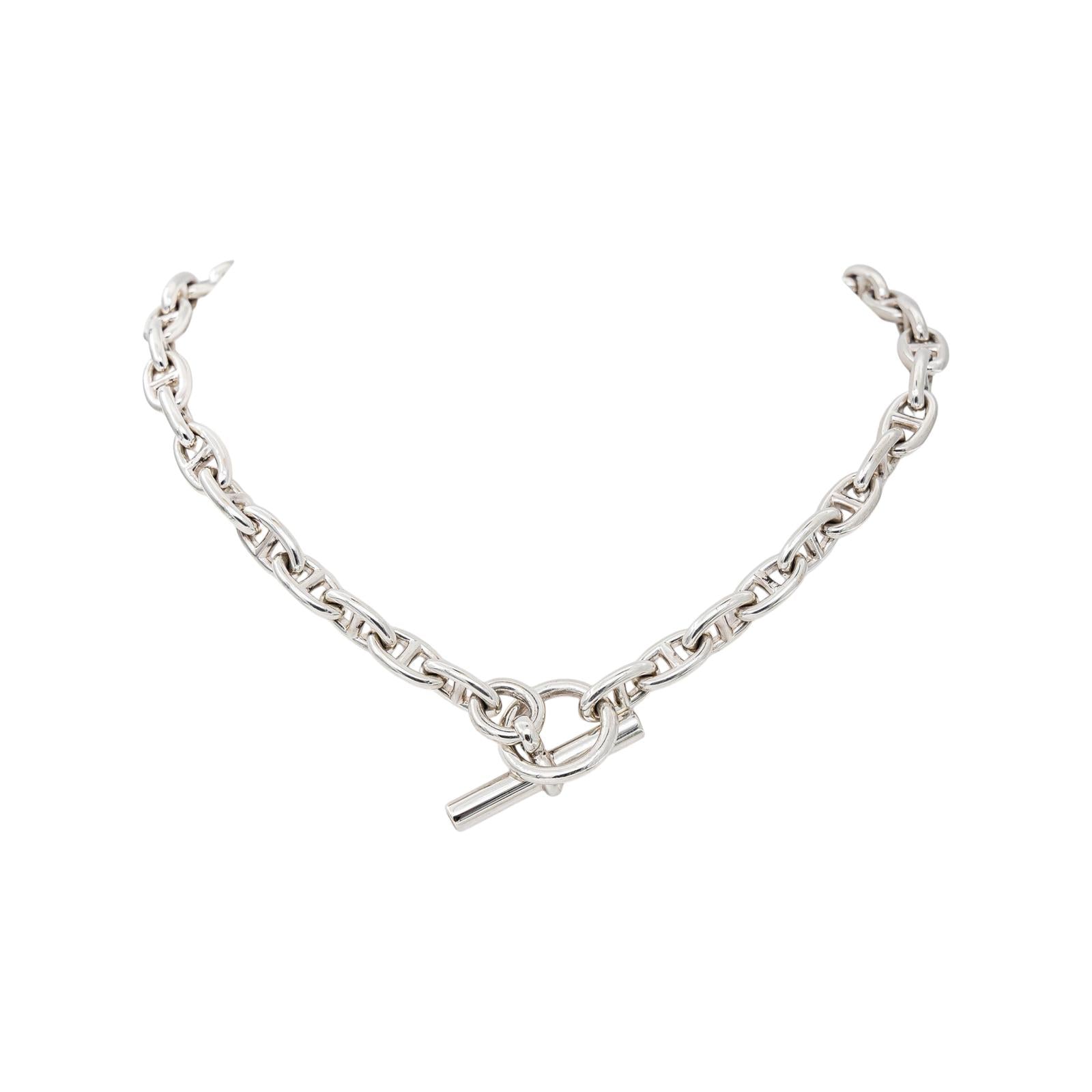 Hermès Collier Pierre Lefèvre Chaîne d'ancre Argent