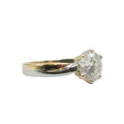 Solitaire Ring in White gold, Yellow gold, and Diamond