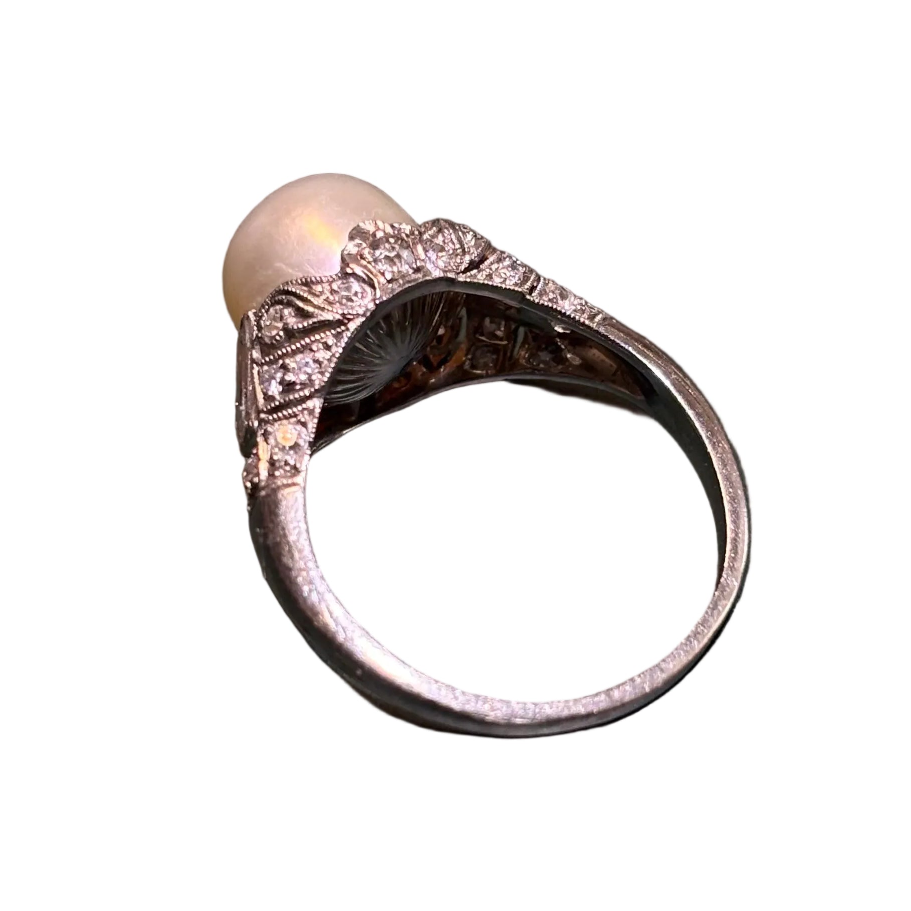 Platinum, Pearl and Diamond Ring
