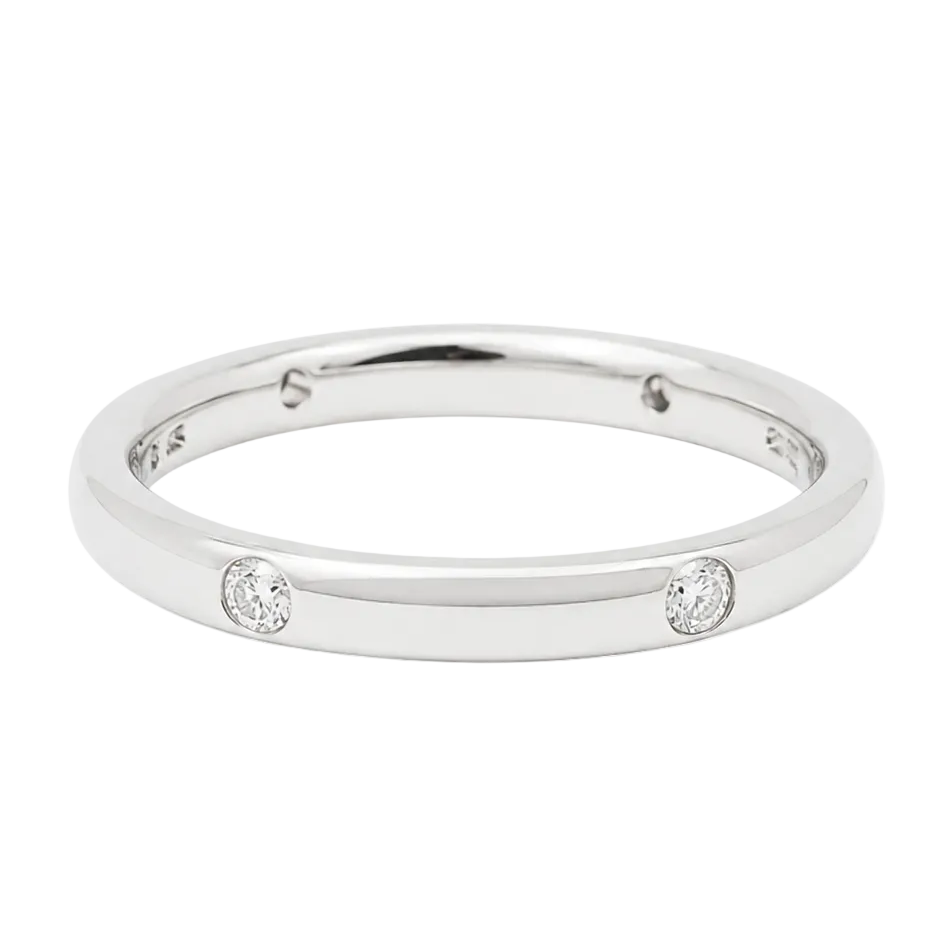 POMELLATO "Lucciole" Wedding Band in White Gold with Diamonds
