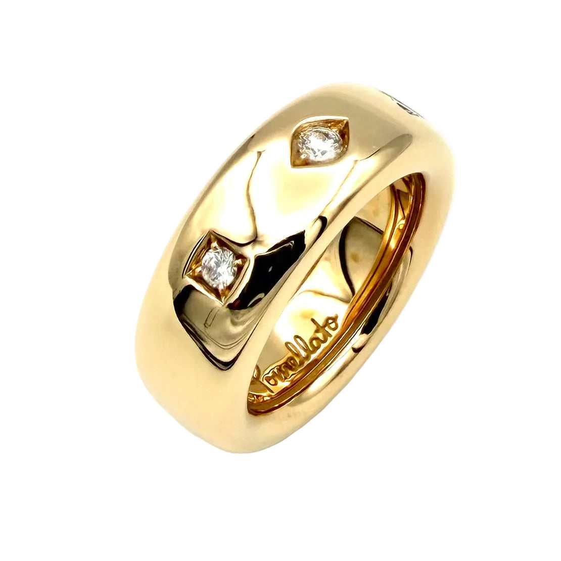 POMELLATO "Iconia Slim" Bangle Ring in Rose Gold and Diamonds