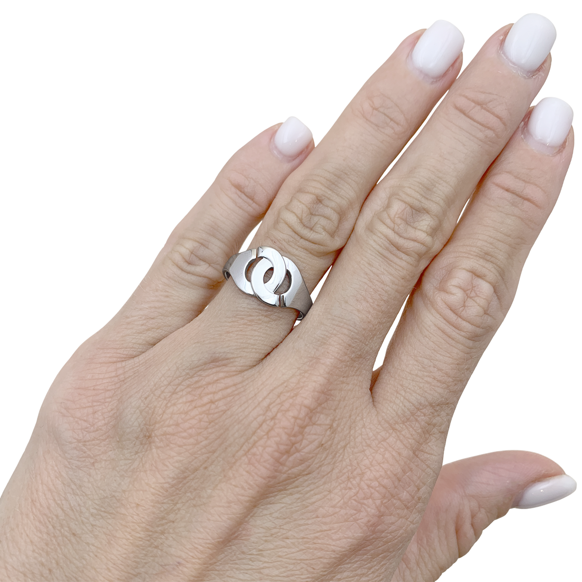 DINH VAN "R10 Handcuffs" Ring in White Gold