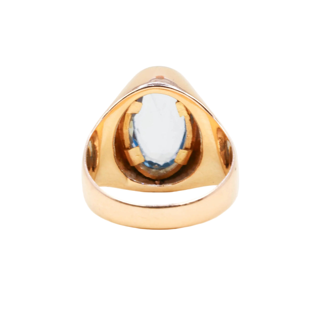 Rose gold and Aquamarine Signet Ring