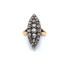 Belle Epoque Diamond Gold and Silver Shuttle Ring - Castafiore