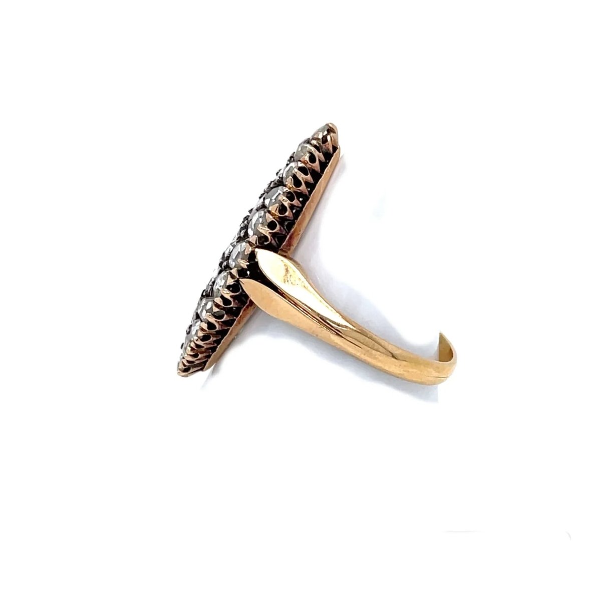 Belle Epoque Diamond Gold and Silver Shuttle Ring - Castafiore