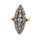 Belle Epoque Diamond Gold and Silver Shuttle Ring - Castafiore