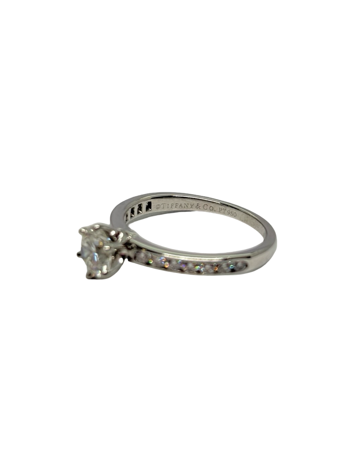 TIFFANY & CO. Solitaire Ring in Platinum and Diamonds