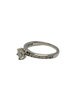 TIFFANY & CO. Solitaire Ring in Platinum and Diamonds