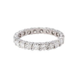 American-Style Wedding Band in White gold with Diamonds