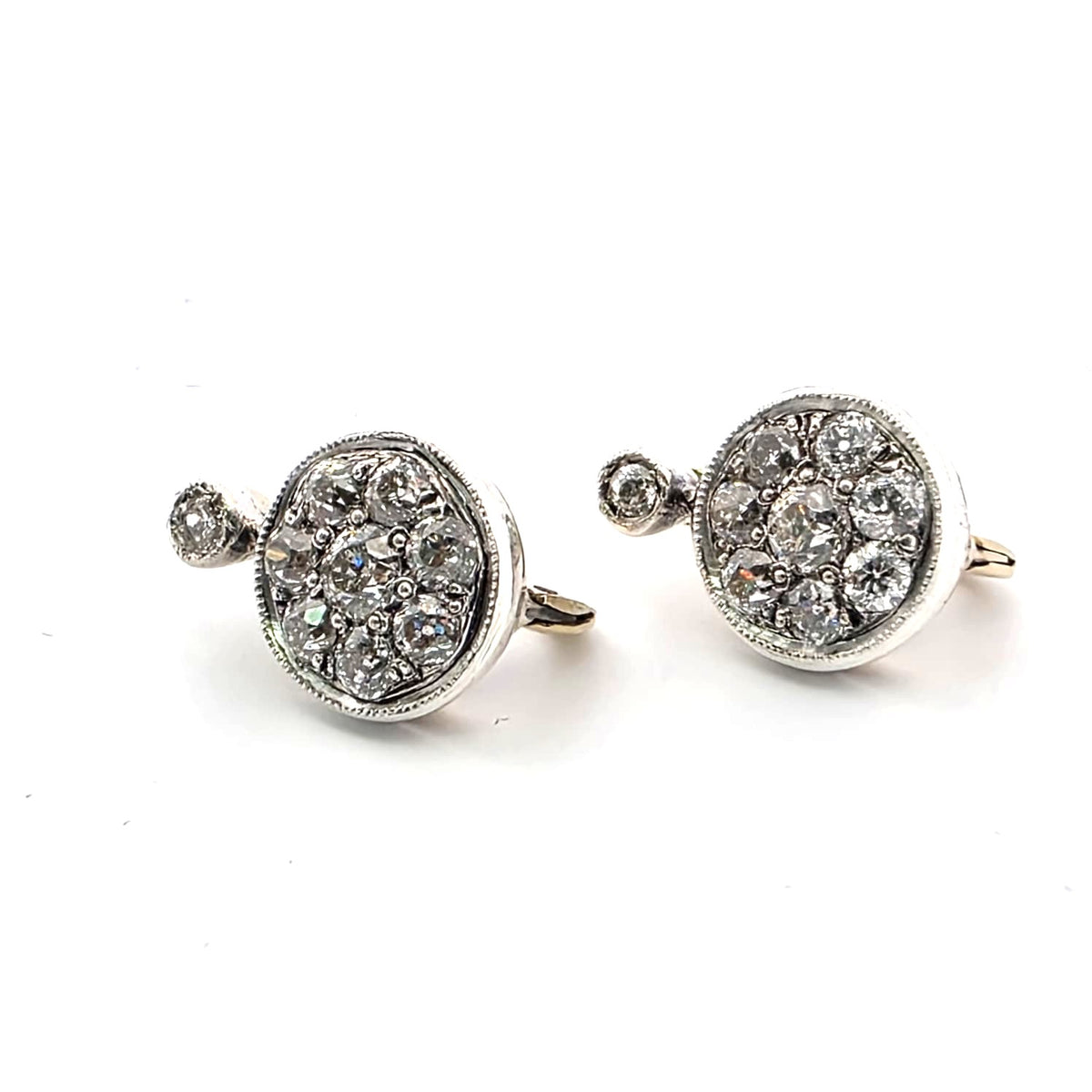 Yellow Gold and Diamond Lever-back Earrings