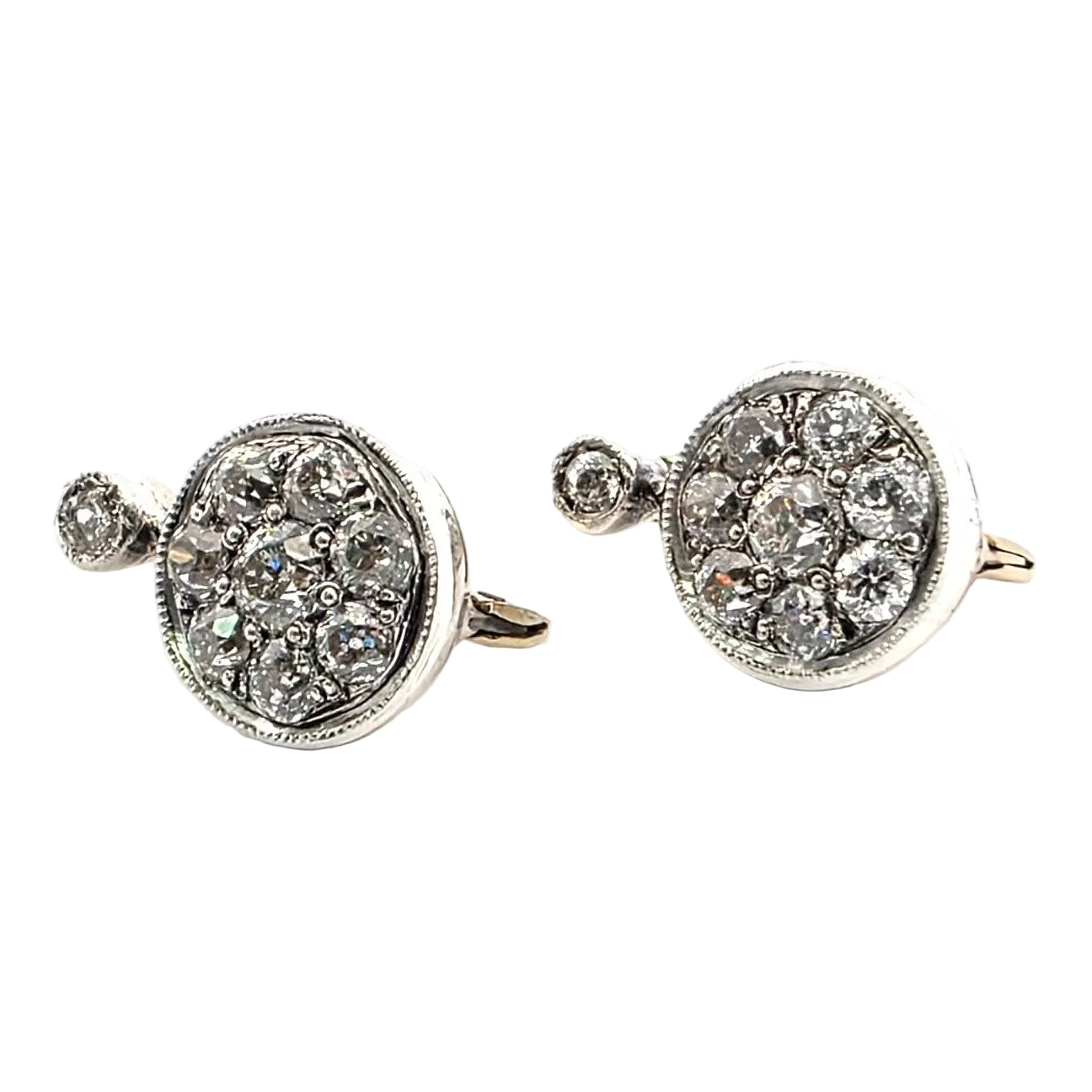 Yellow Gold and Diamond Lever-back Earrings