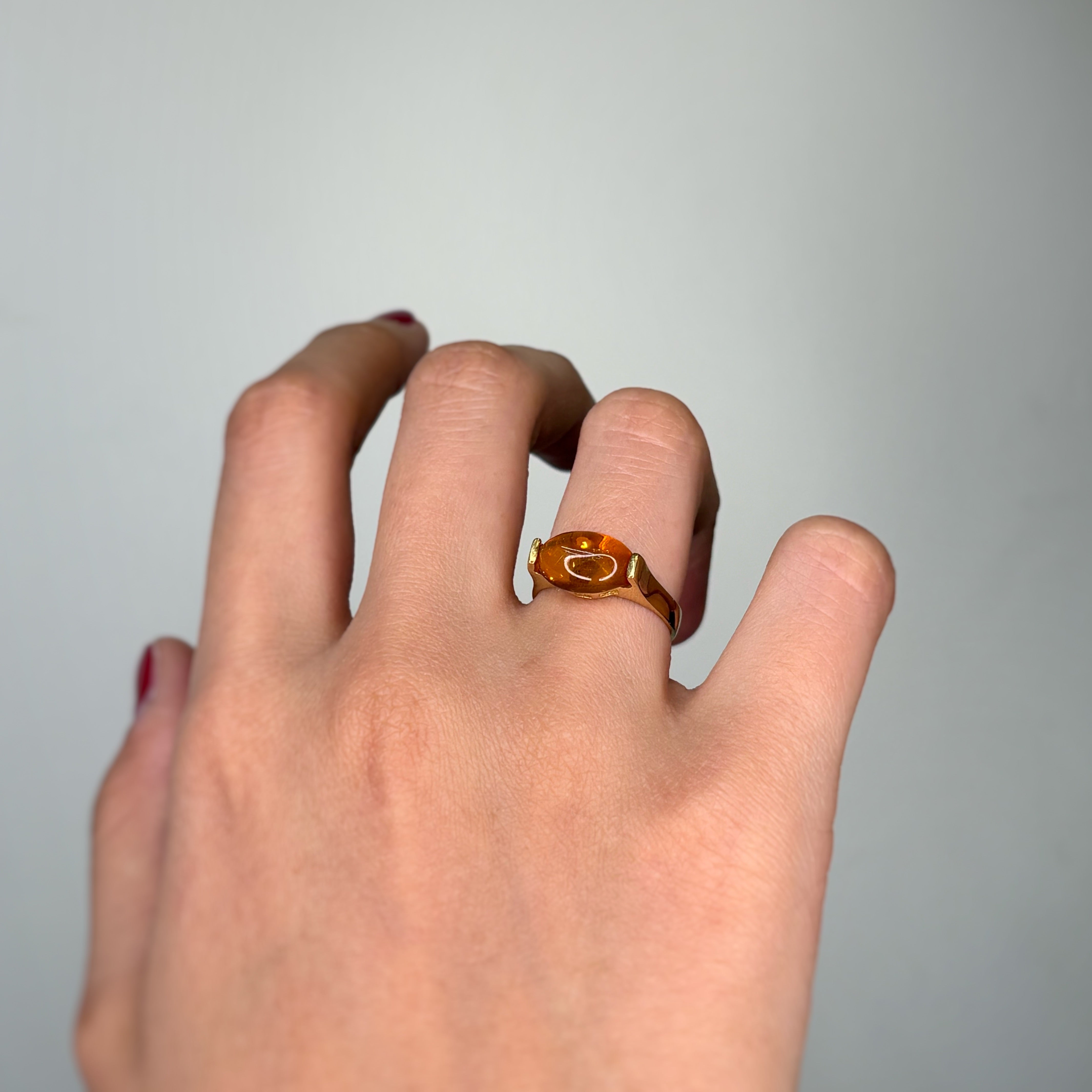Yellow Gold and Opal Solitaire Ring