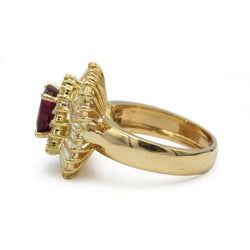 Entourage Ring in yellow gold, rubies, and diamonds