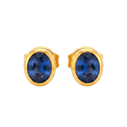 Gold and Sapphire Flea Earrings