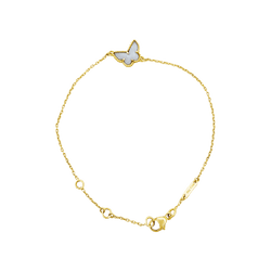 Bracelet Van Cleef & Arpels, "Sweet Alhambra" papillon, or jaune et nacre.