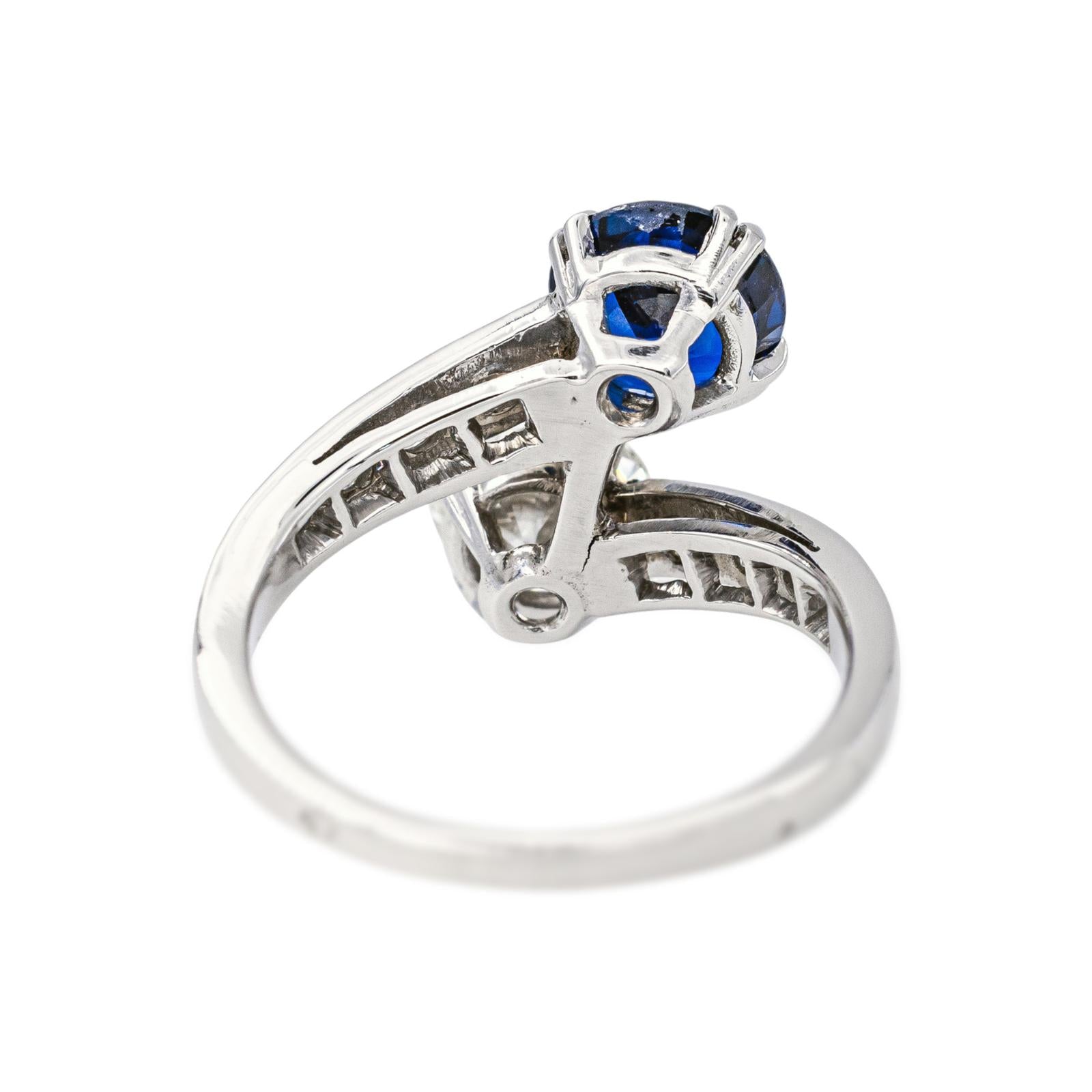 Bague Toi & Moi Platine Saphir