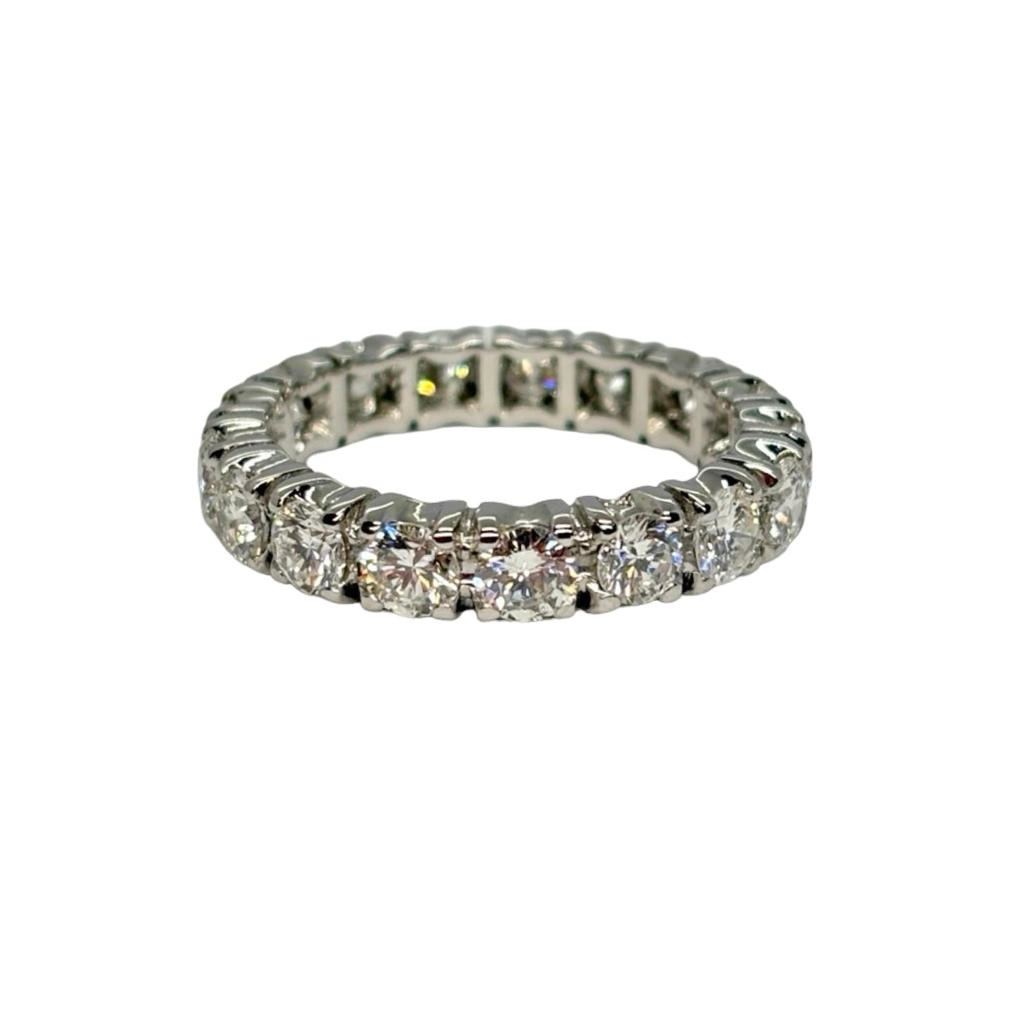 18K White Gold Wedding Band with 3 ct Diamonds