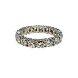 18K White Gold Wedding Band with 3 ct Diamonds