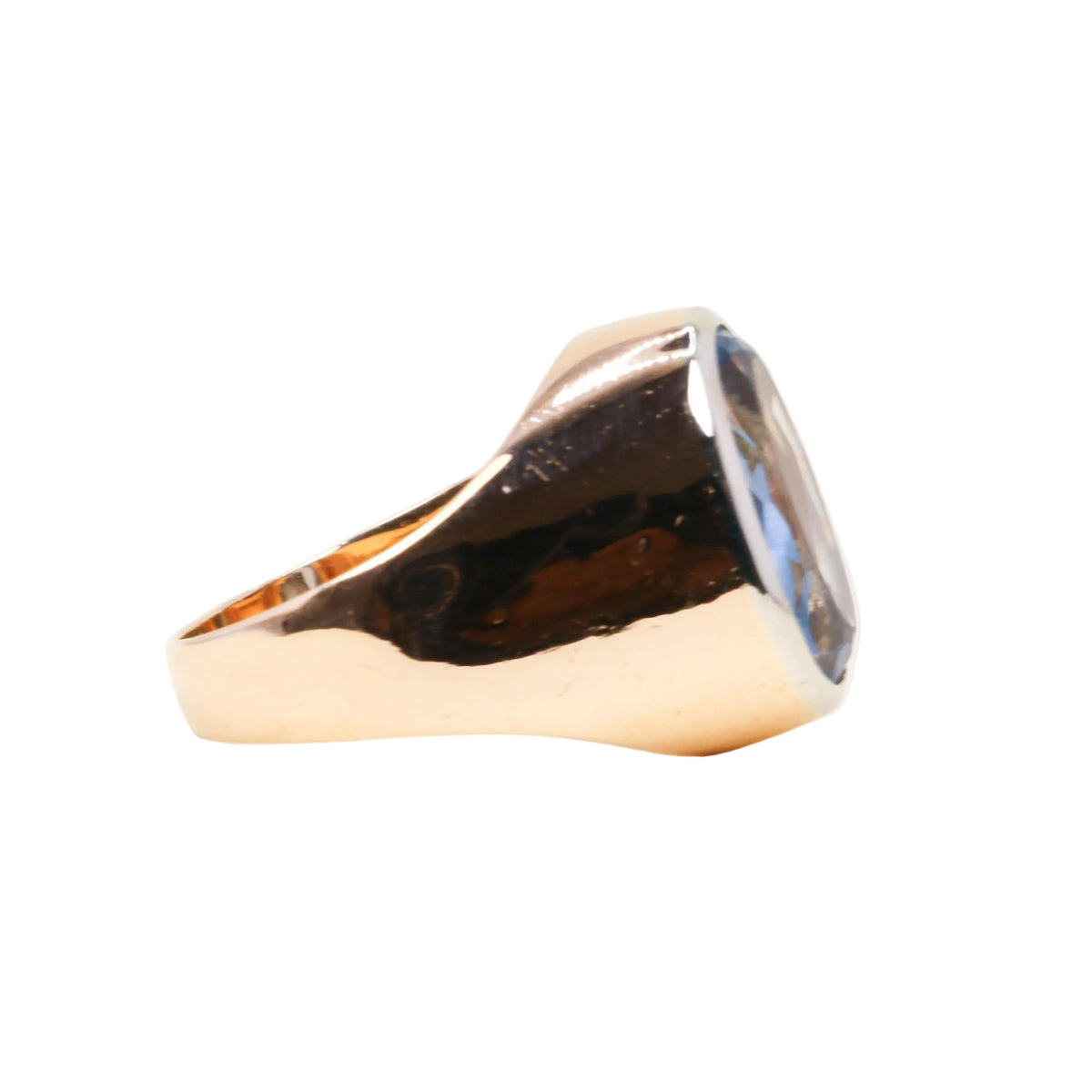 Rose gold and Aquamarine Signet Ring