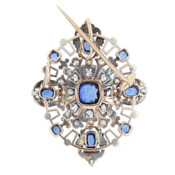 Bijou ancien saphir diamants à transformation