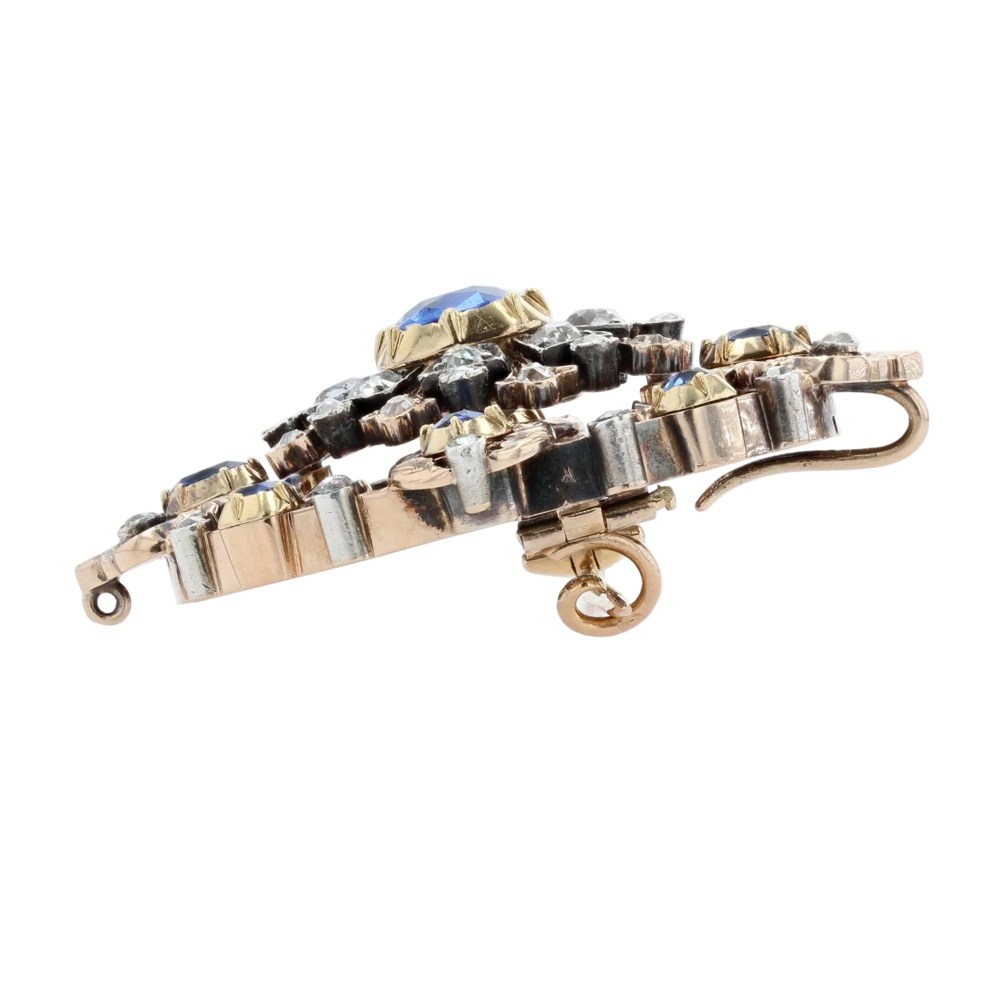 Bijou ancien saphir diamants à transformation