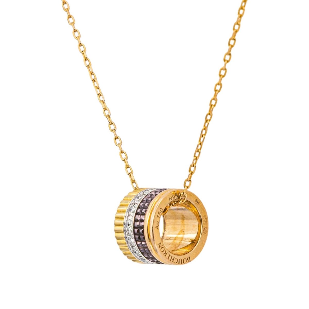 Boucheron Necklace Four yellow gold diamond