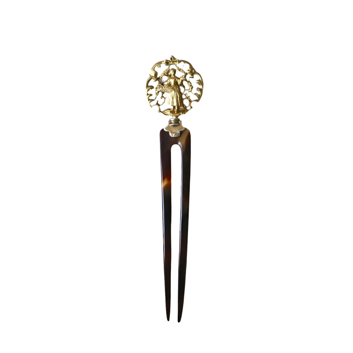 Boucheron Peigne Ancien Vermeil sur Ecaille - Castafiore