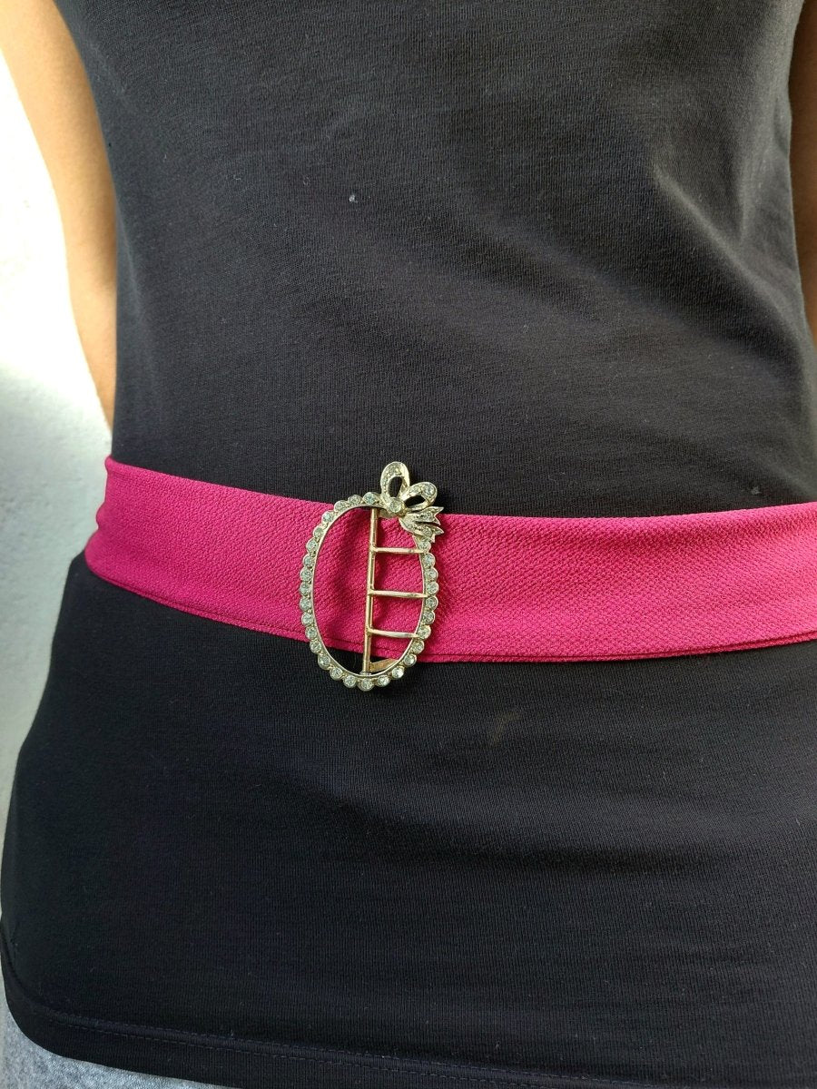 Boucle de Ceinture en Argent Vermeil et Strass - Castafiore