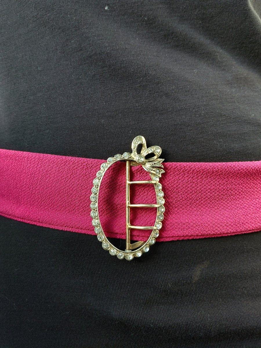 Boucle de Ceinture en argent, vermeil et strass - Castafiore