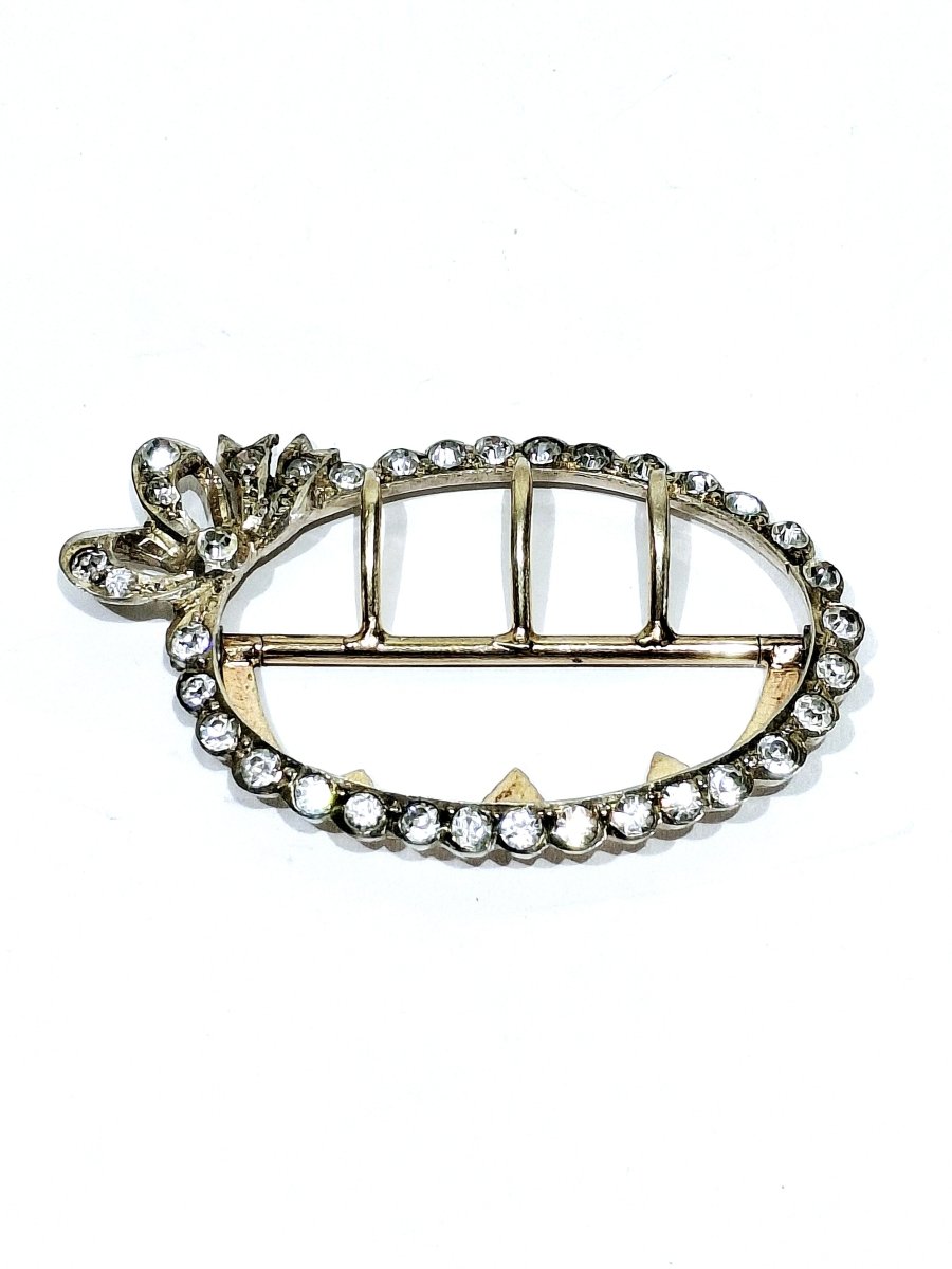 Boucle de Ceinture en argent, vermeil et strass - Castafiore